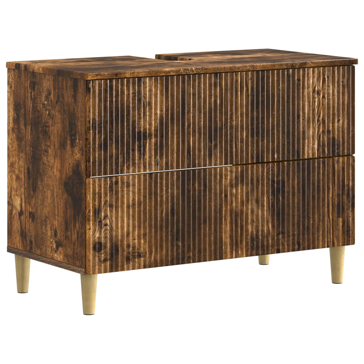 Set di armadietti da bagno in 3 pezzi ARNHEM Rovere Fumo