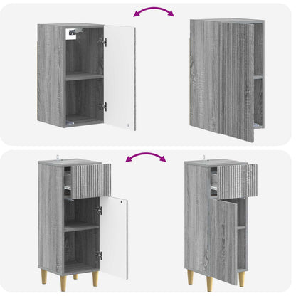Set di armadietti da bagno in 3 pezzi ARNHEM Sonoma grigio