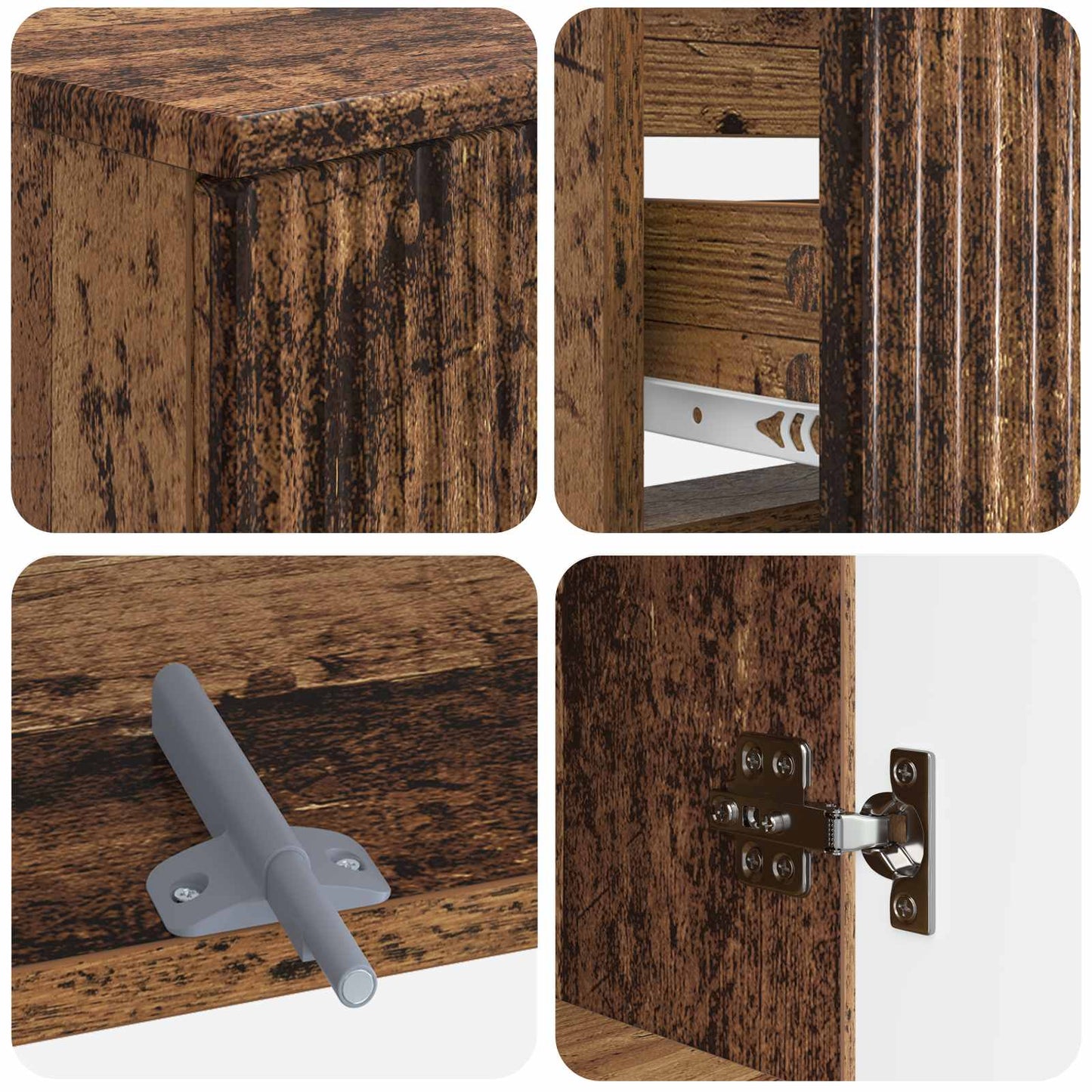 Set di armadietti da bagno in 3 pezzi ARNHEM Legno antico