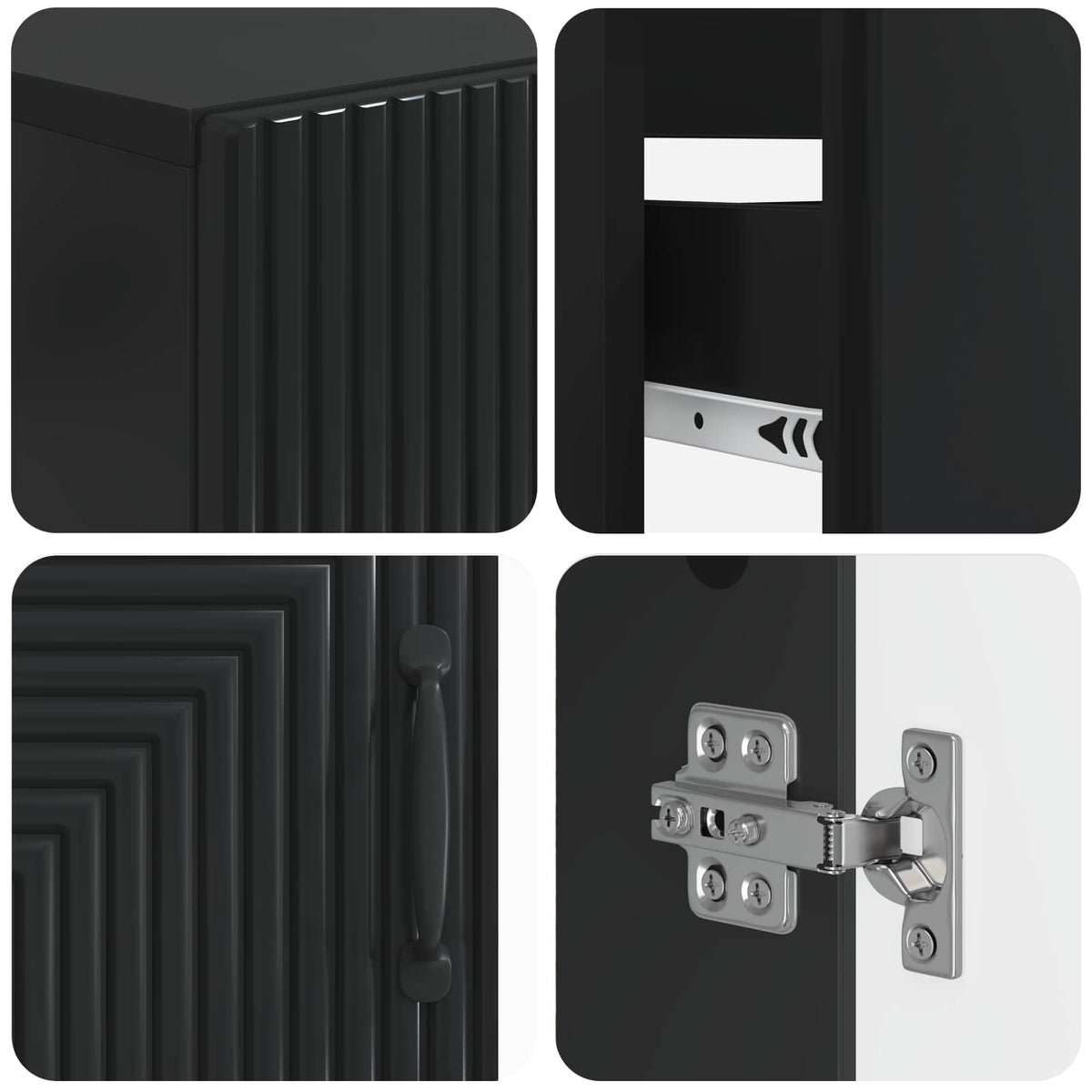 Set di armadietti da bagno in 3 pezzi HAARLEM Nero