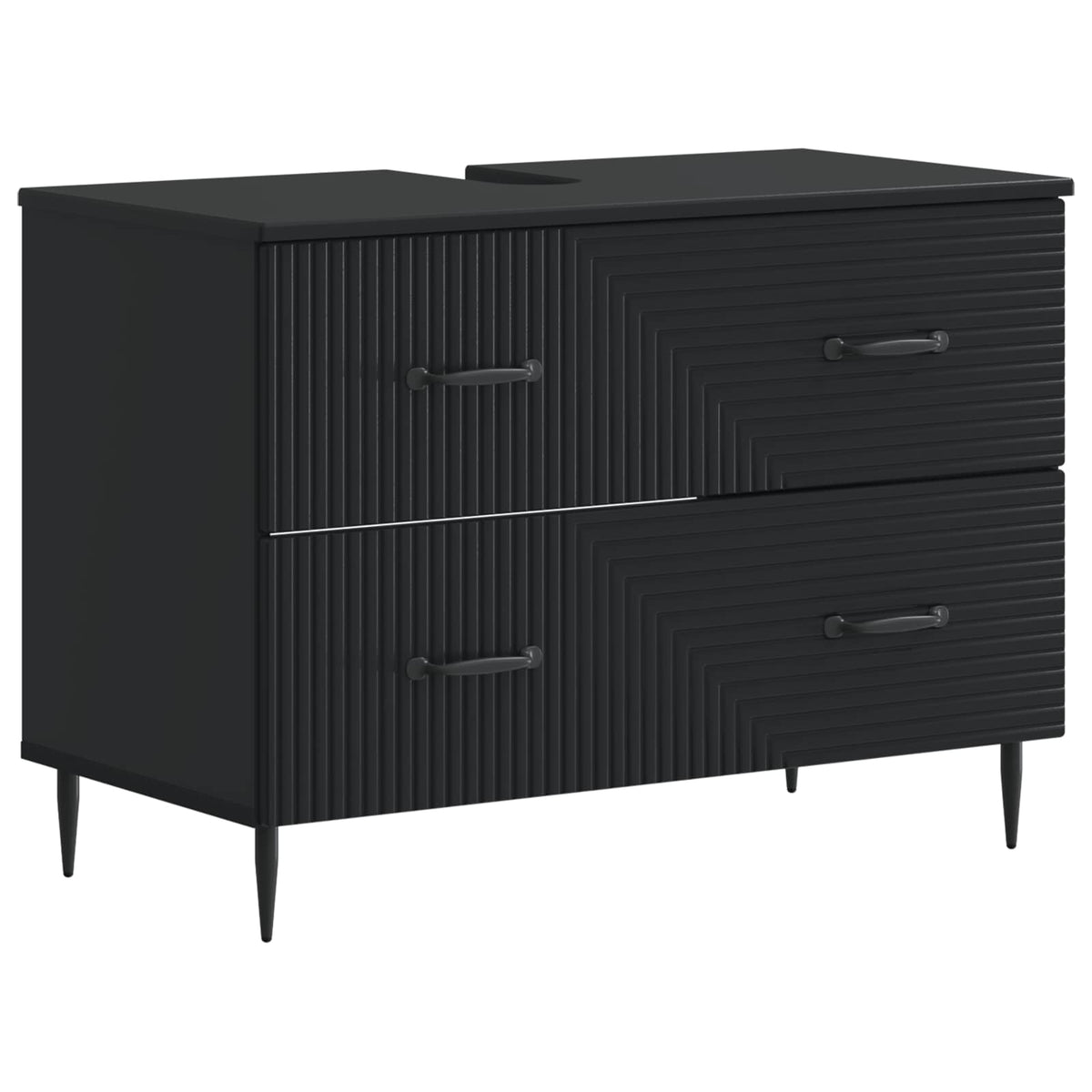 Set di armadietti da bagno in 3 pezzi HAARLEM Nero