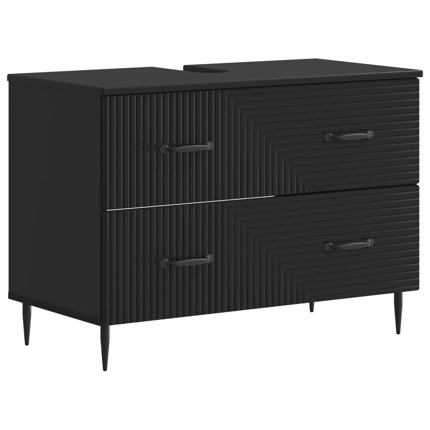 Set di armadietti da bagno in 3 pezzi HAARLEM Nero