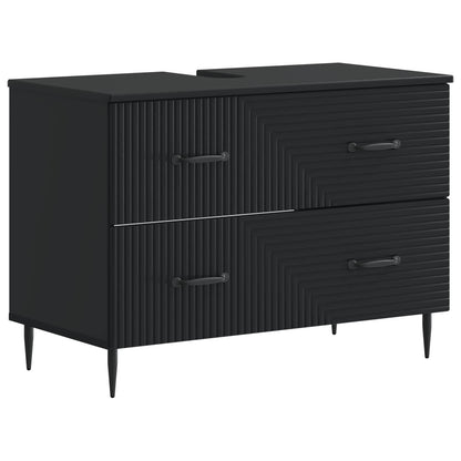 Set di armadietti da bagno in 3 pezzi HAARLEM Nero