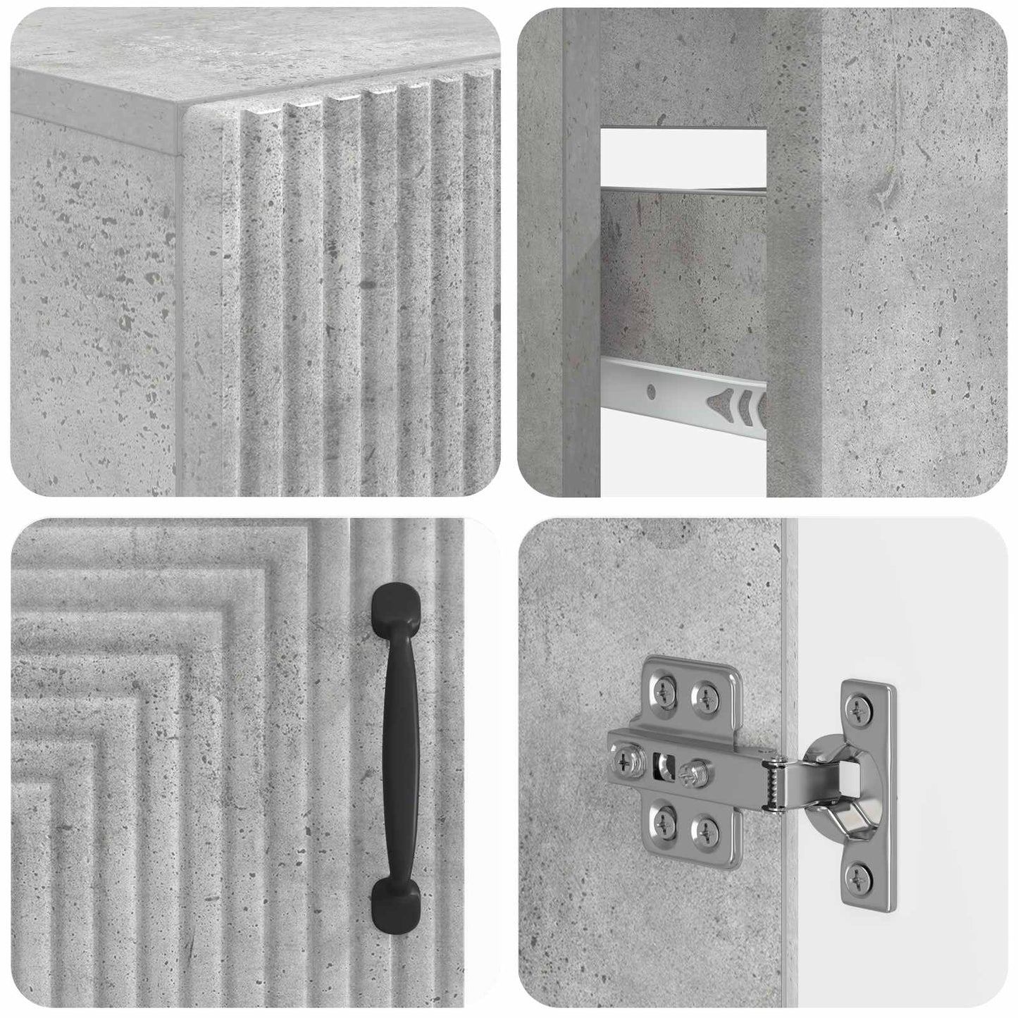 Set di armadietti da bagno in 3 pezzi HAARLEM Grigio Cemento