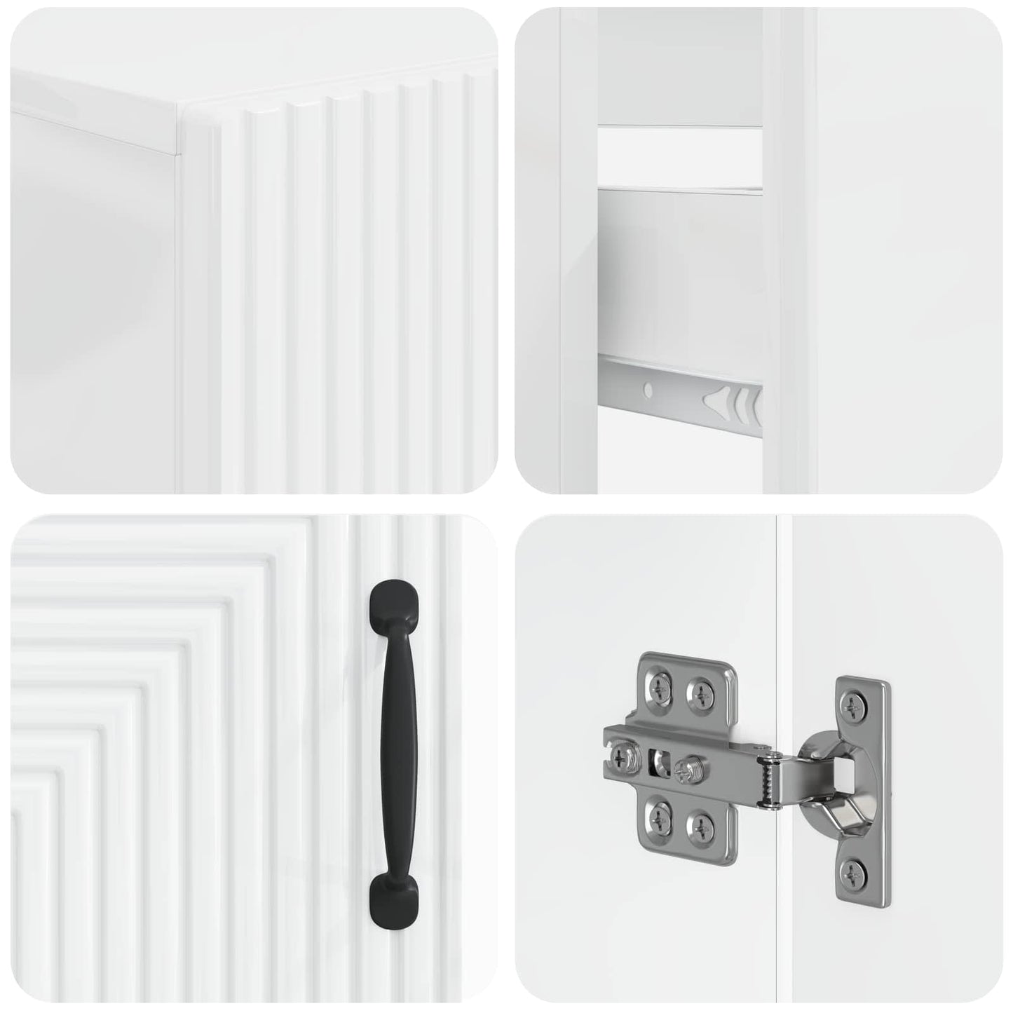 Set di armadietti da bagno in 3 pezzi HAARLEM Bianco Lucido