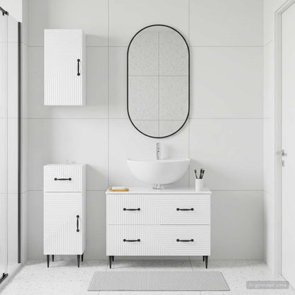Set di armadietti da bagno in 3 pezzi HAARLEM Bianco Lucido