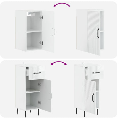Set di armadietti da bagno in 3 pezzi HAARLEM Bianco Lucido