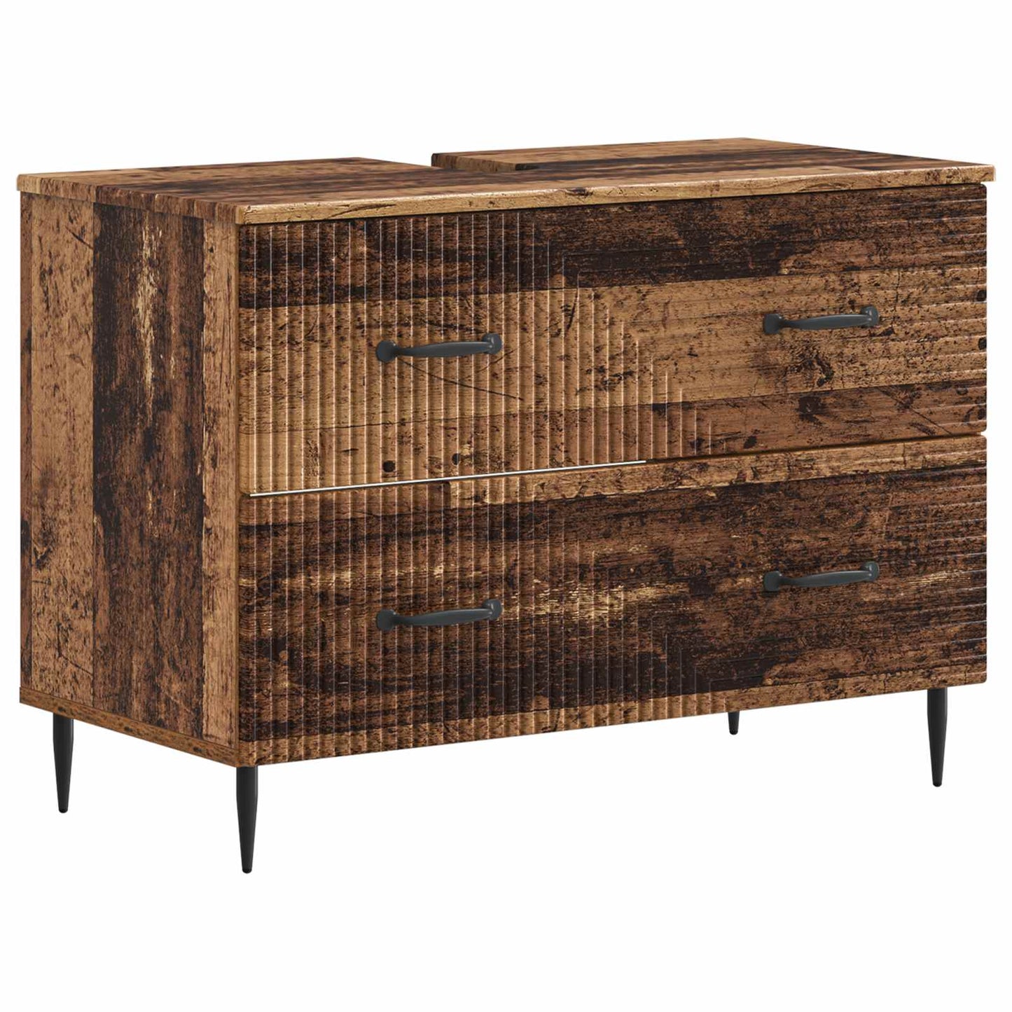 Set di armadietti da bagno in 3 pezzi HAARLEM Legno antico