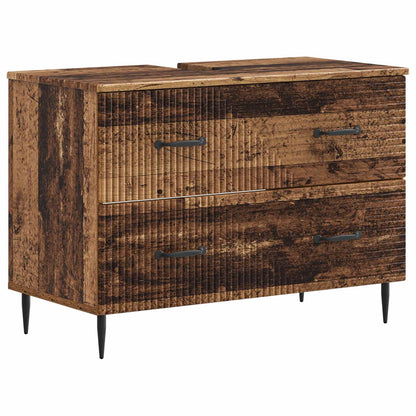 Set di armadietti da bagno in 3 pezzi HAARLEM Legno antico