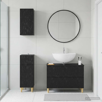 Set di armadietti da bagno in 3 pezzi DELFT Nero