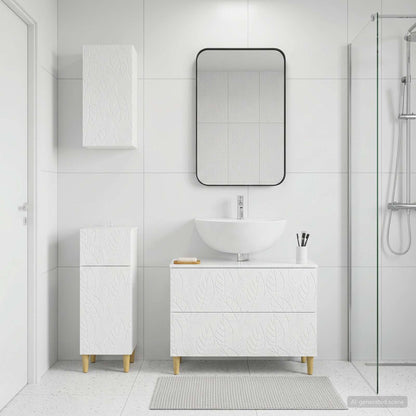 Set di armadietti da bagno in 3 pezzi DELFT Bianco Lucido
