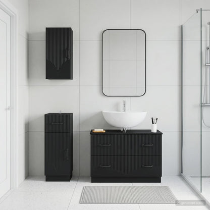 Set di armadietti da bagno in 3 pezzi HOORN Nero