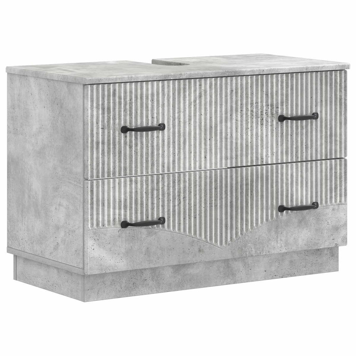 Set di armadietti da bagno in 3 pezzi HOORN Grigio Cemento