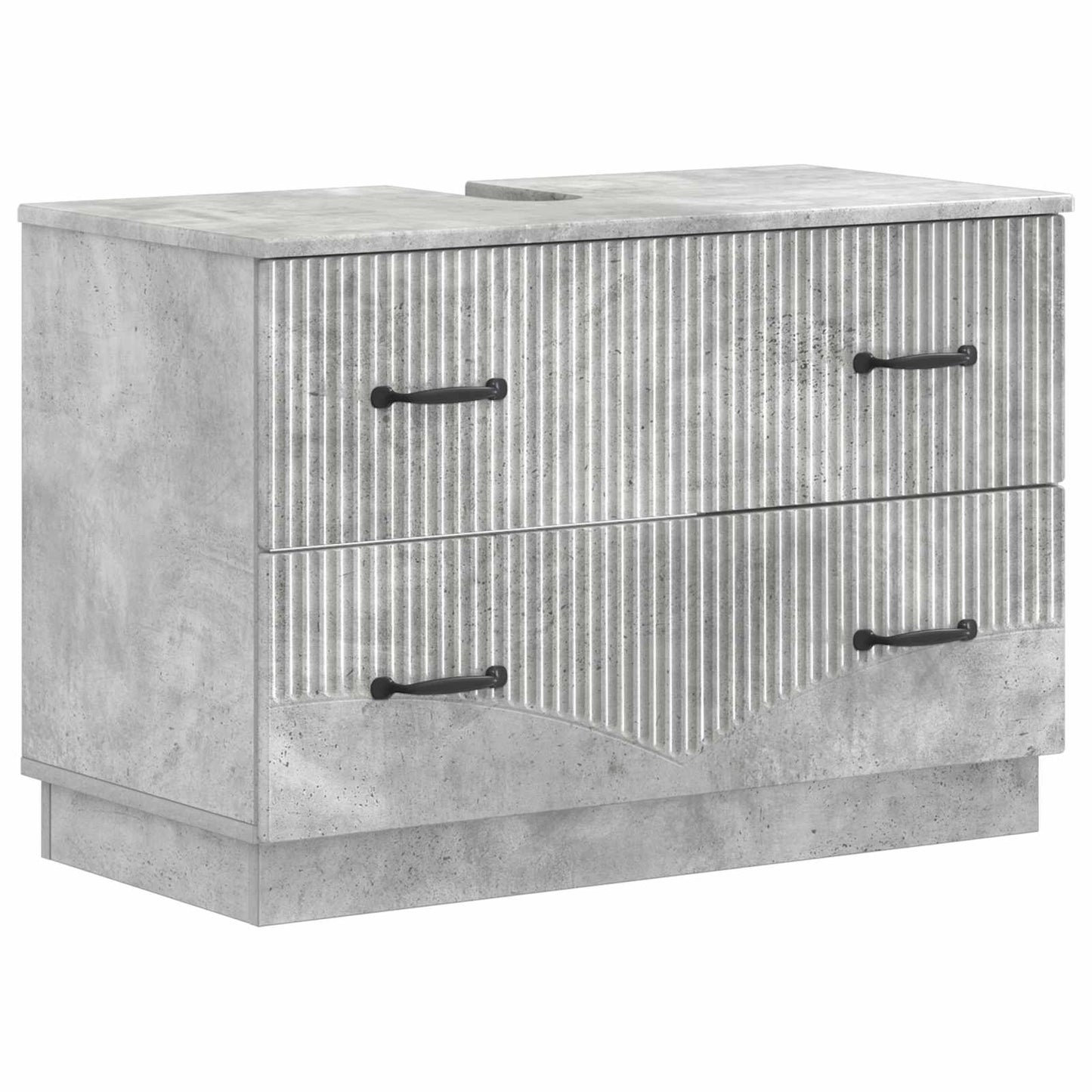 Set di armadietti da bagno in 3 pezzi HOORN Grigio Cemento