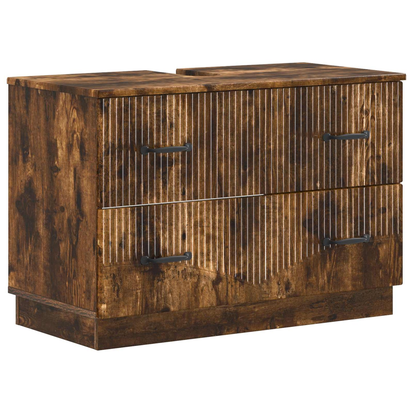 Set di armadietti da bagno in 3 pezzi HOORN Rovere Fumo