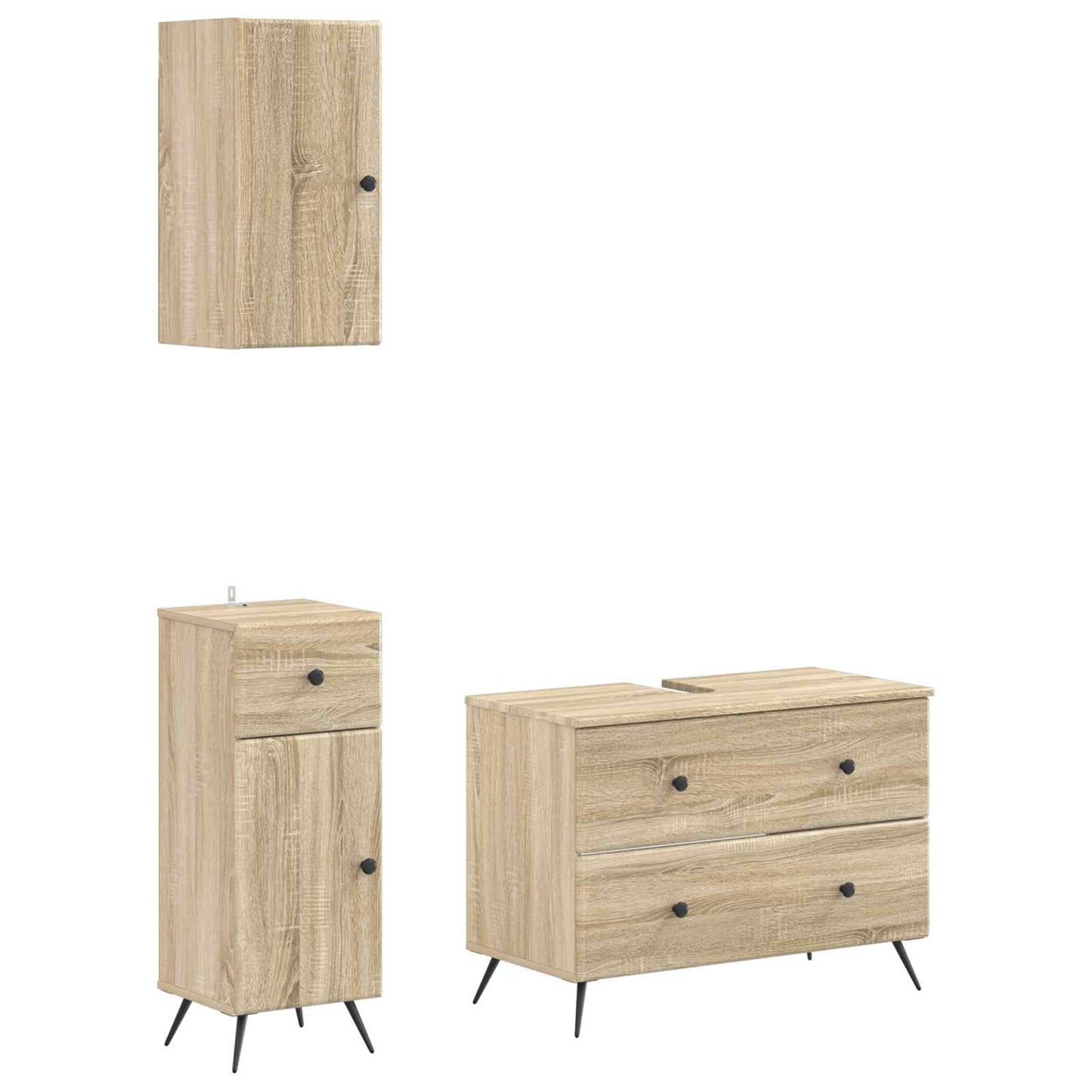Set di armadietti da bagno in 3 pezzi BREDA Rovere Sonoma
