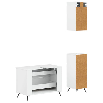 Set di armadietti da bagno in 3 pezzi BREDA Bianco Lucido