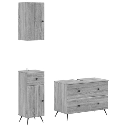 Set di armadietti da bagno in 3 pezzi BREDA Sonoma grigio
