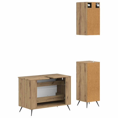 Set di armadietti da bagno in 3 pezzi BREDA Rovere Artigianale