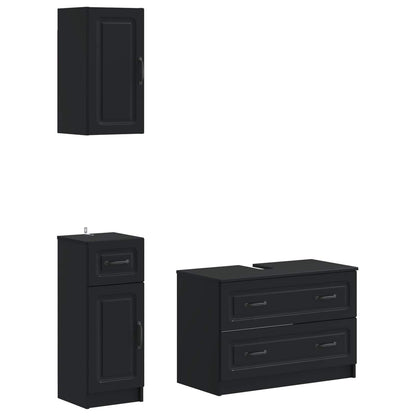 Set di armadietti da bagno in 3 pezzi UTRECHT Nero