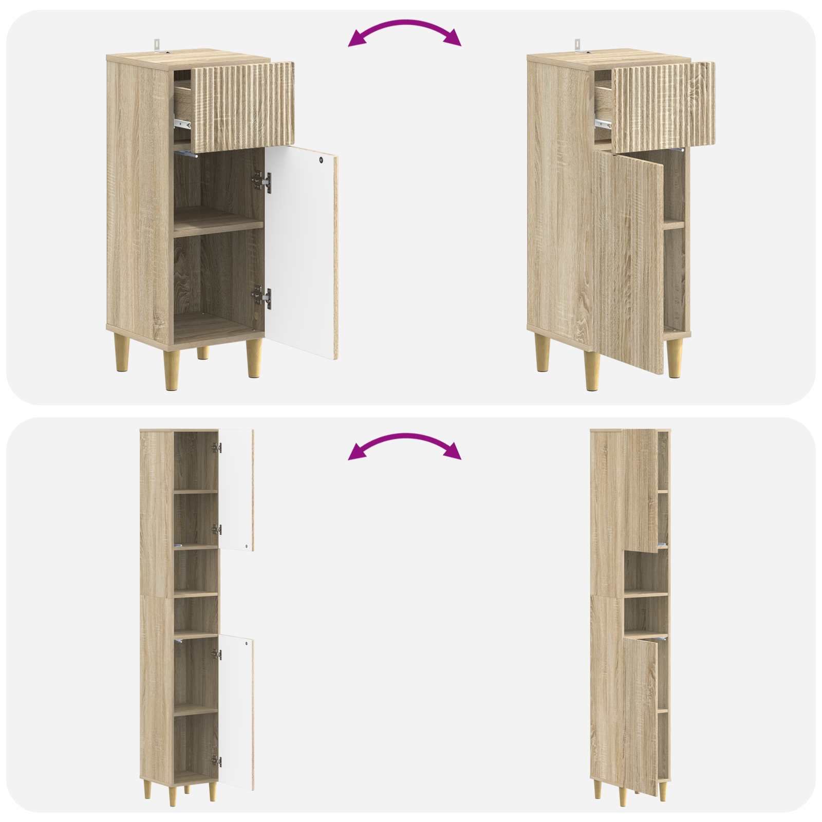 Set di armadietti da bagno in 3 pezzi ARNHEM | homemem39