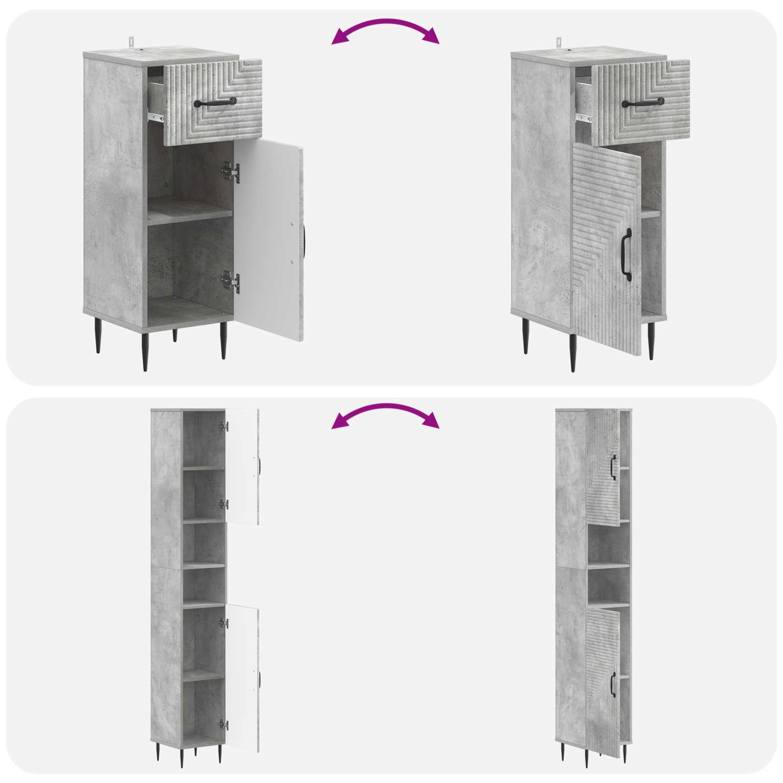 Set di armadietti da bagno in 3 pezzi HAARLEM | homemem39