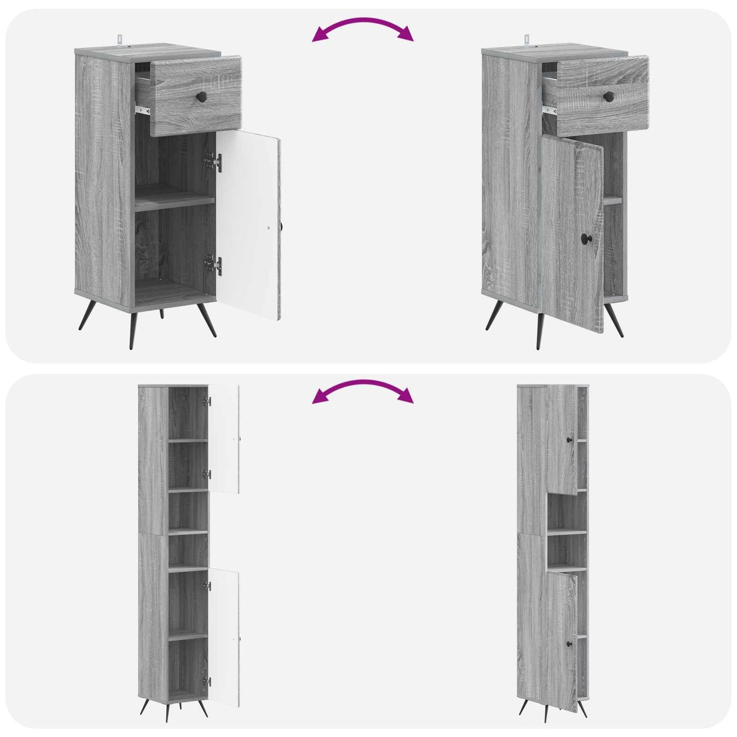 Set di armadietti da bagno in 3 pezzi BREDA | homemem39