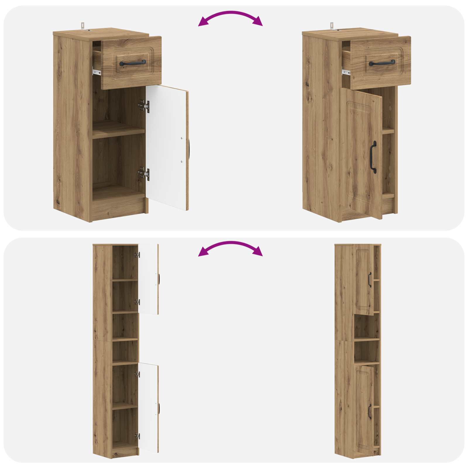 Set di armadietti da bagno in 3 pezzi UTRECHT | homemem39