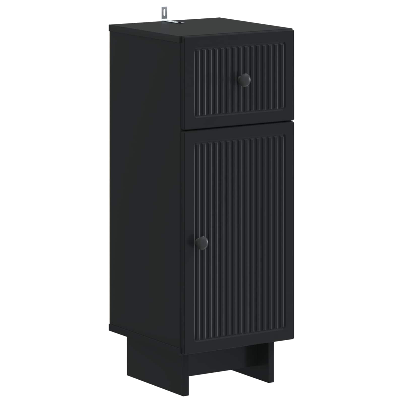 Set di Mobili da Bagno da 4 Pezzi EDE Nero Legno ingegnerizzato | homemem39