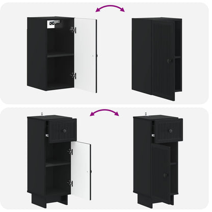 Set di Mobili da Bagno da 4 Pezzi EDE Nero Legno ingegnerizzato | homemem39