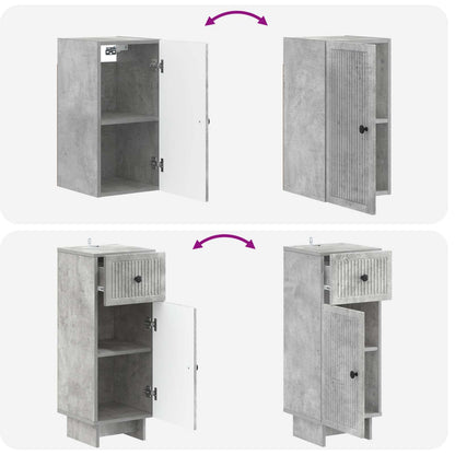 Set di Mobili da Bagno da 4 Pezzi EDE Grigio Cemento | homemem39