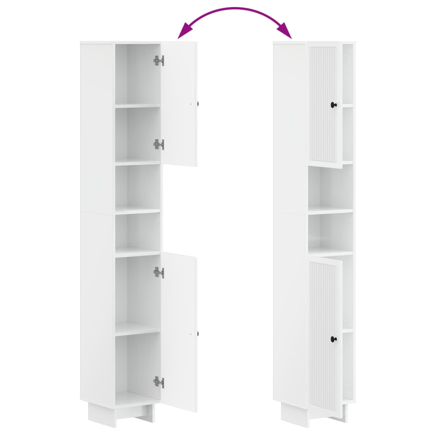 Set di Mobili da Bagno da 4 Pezzi EDE Bianco Lucido | homemem39