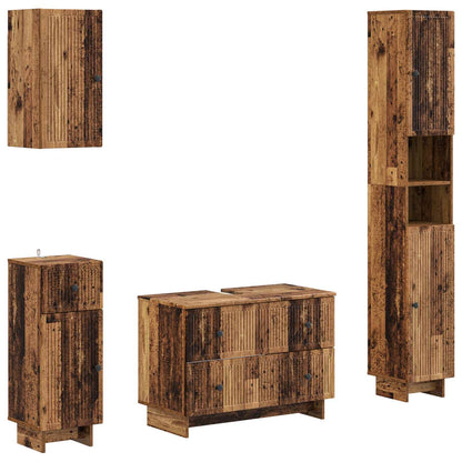 Set di Mobili da Bagno da 4 Pezzi EDE Legno antico