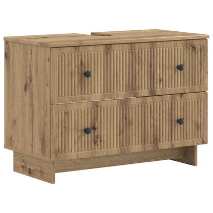Set di Mobili da Bagno da 4 Pezzi EDE Rovere Artigianale | homemem39