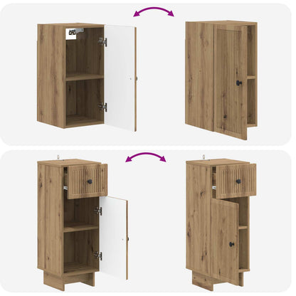 Set di Mobili da Bagno da 4 Pezzi EDE Rovere Artigianale | homemem39