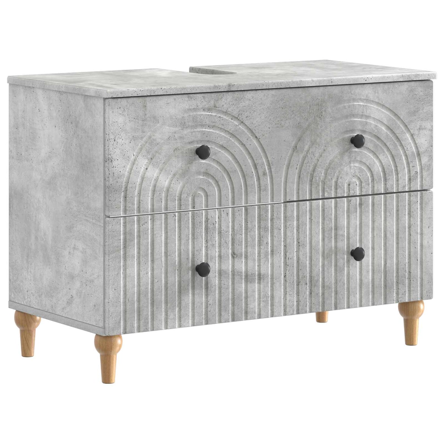 Set di Mobili da Bagno da 4 Pezzi ALKMAAR Grigio Cemento | homemem39