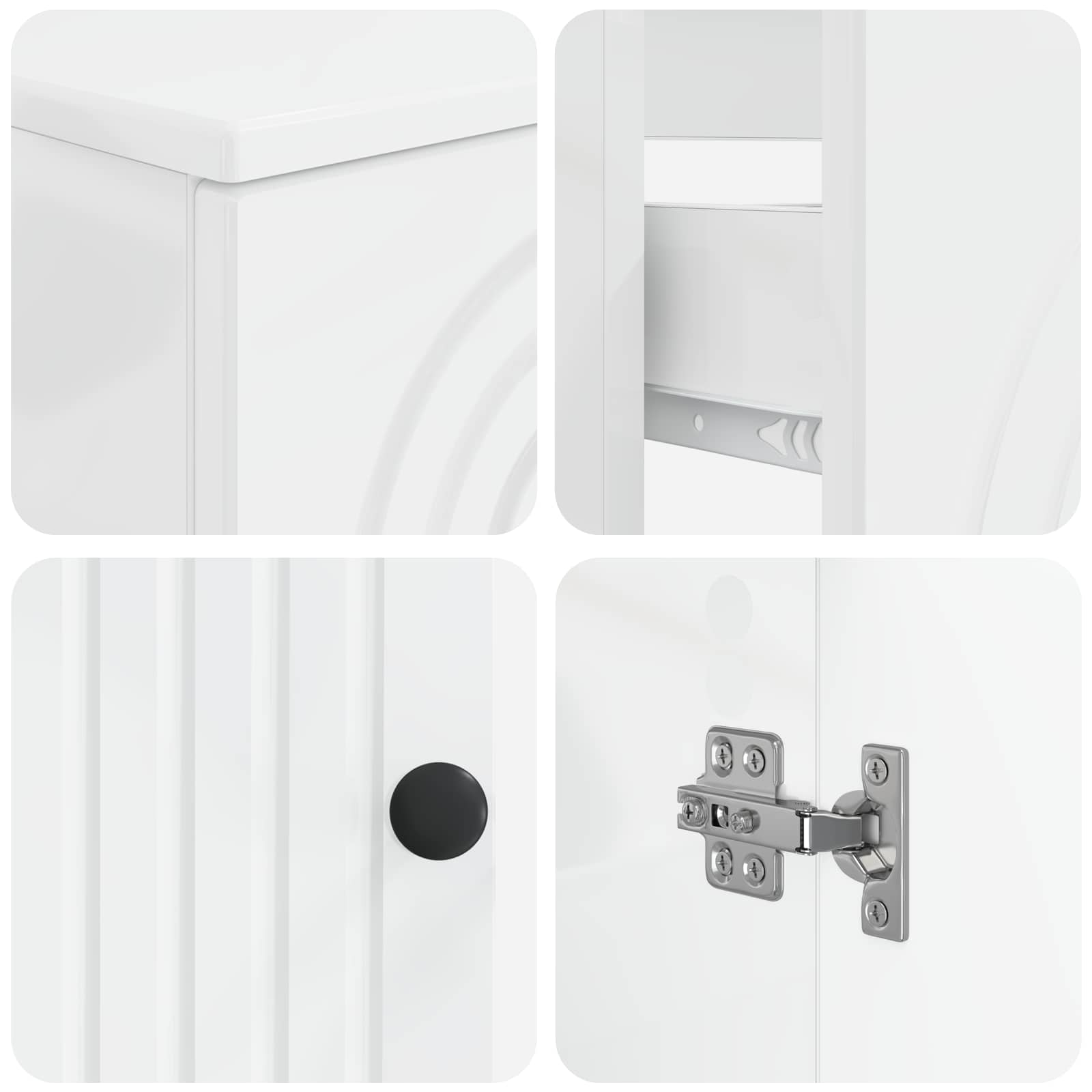 Set di Mobili da Bagno da 4 Pezzi ALKMAAR Bianco Lucido | homemem39