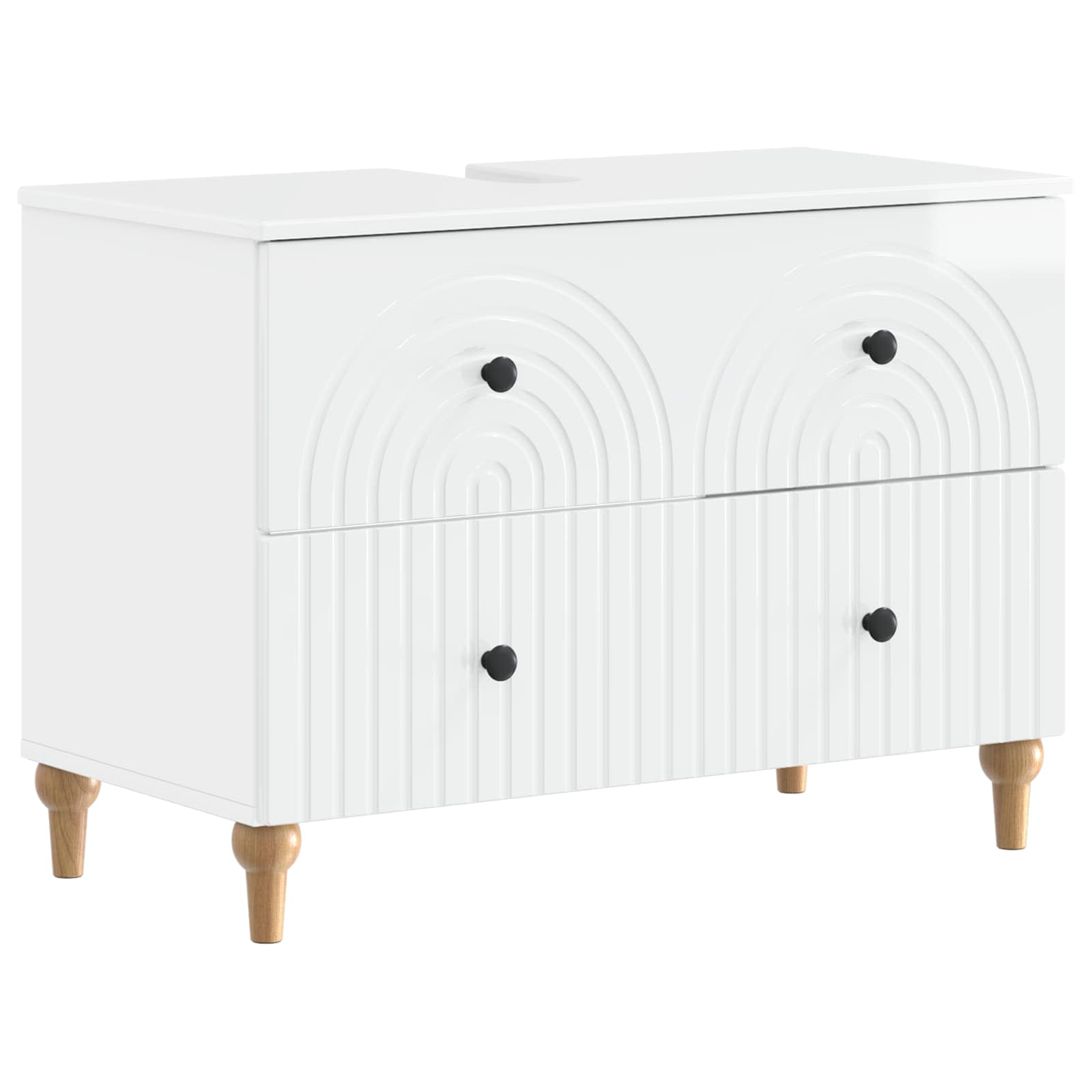Set di Mobili da Bagno da 4 Pezzi ALKMAAR Bianco Lucido | homemem39