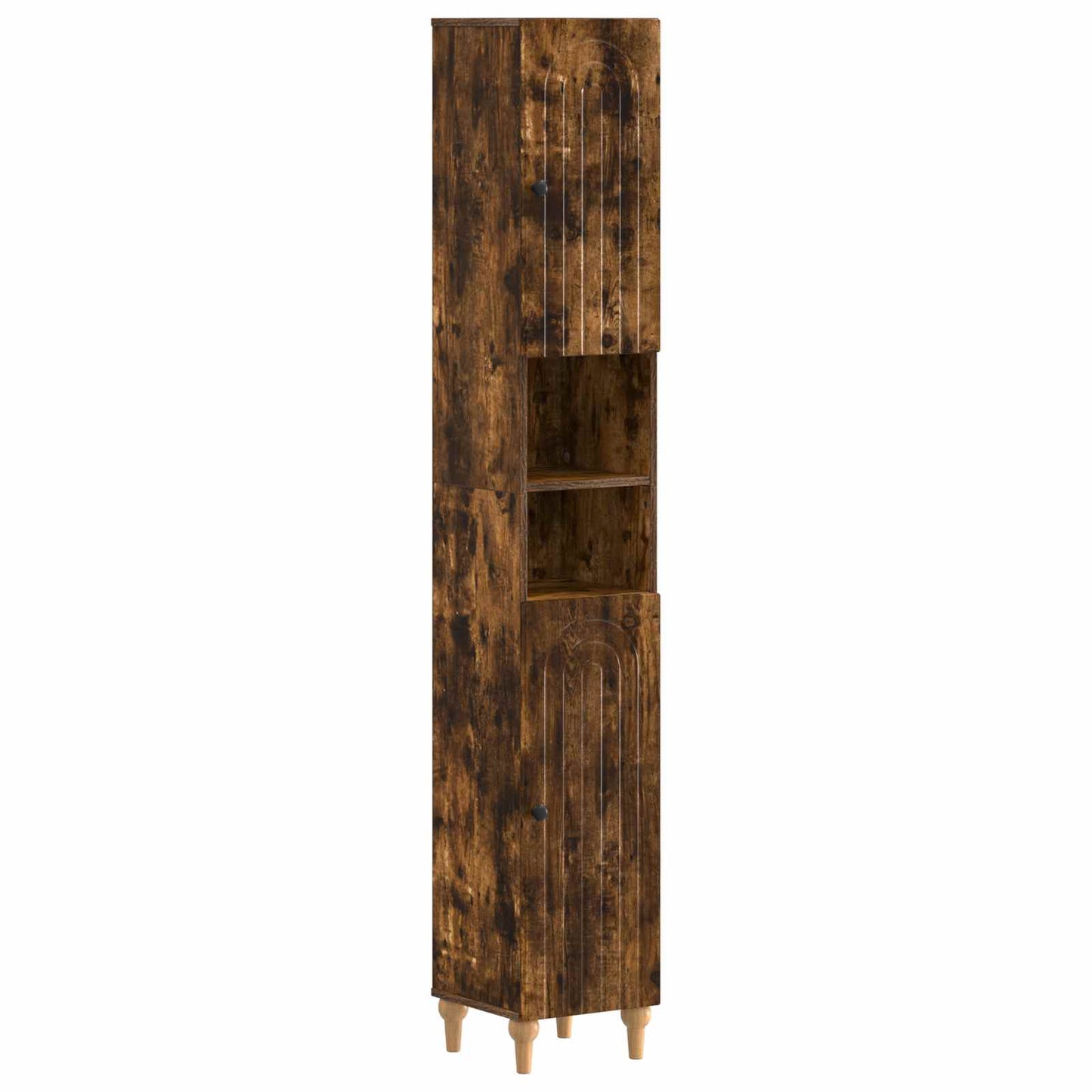Set di Mobili da Bagno da 4 Pezzi ALKMAAR Rovere Fumo | homemem39