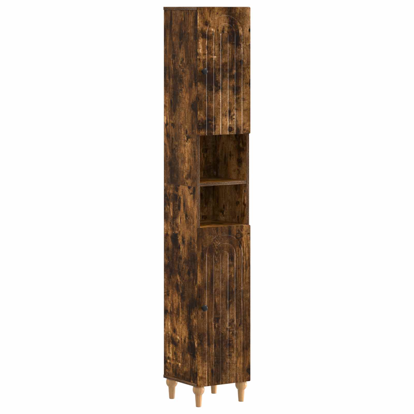 Set di Mobili da Bagno da 4 Pezzi ALKMAAR Rovere Fumo | homemem39