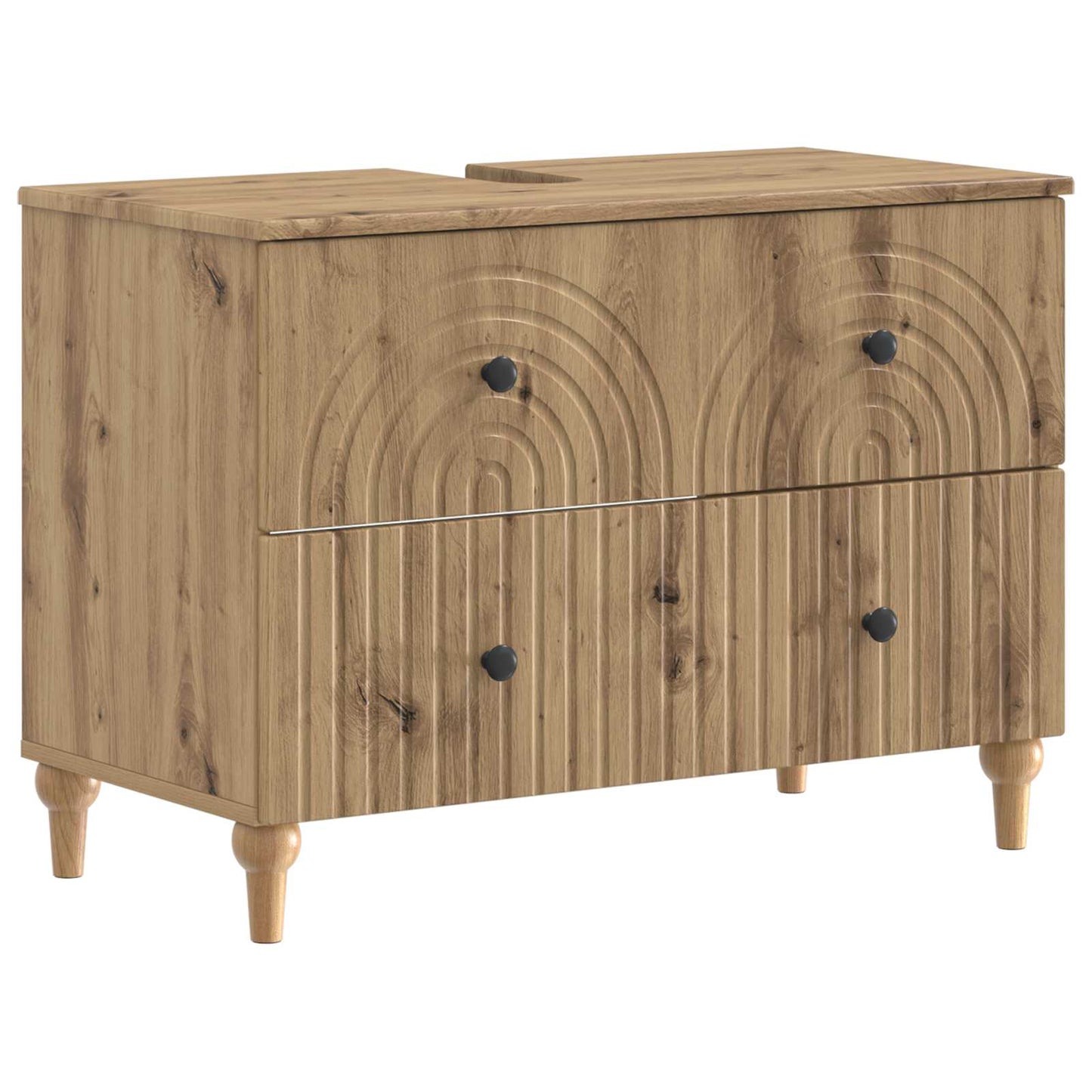 Set di Mobili da Bagno da 4 Pezzi ALKMAAR Rovere Artigianale | homemem39