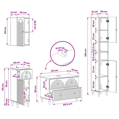 Set di Mobili da Bagno da 4 Pezzi ALKMAAR Rovere Artigianale | homemem39