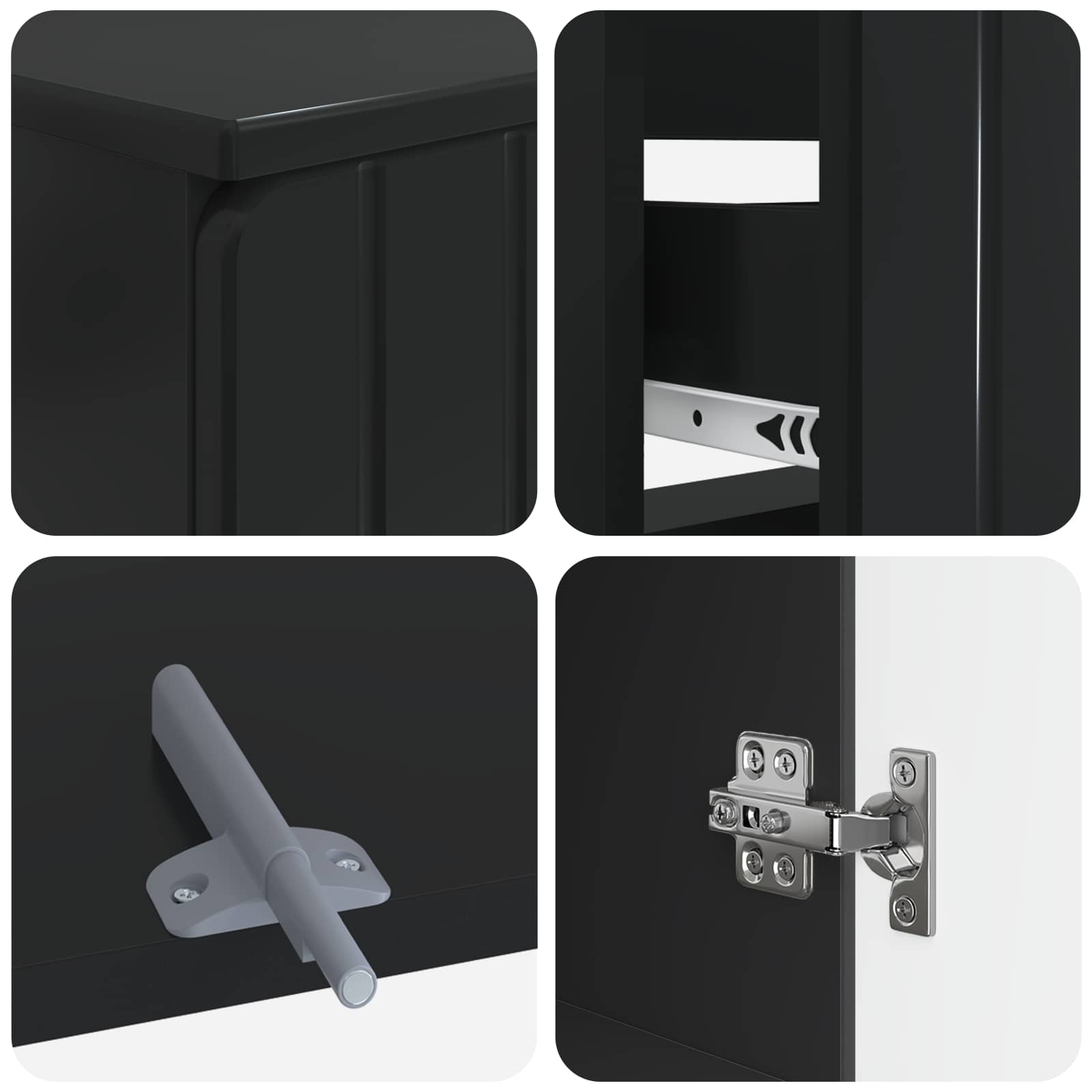 Set di Mobili da Bagno da 4 Pezzi ZWOLLE Nero | homemem39