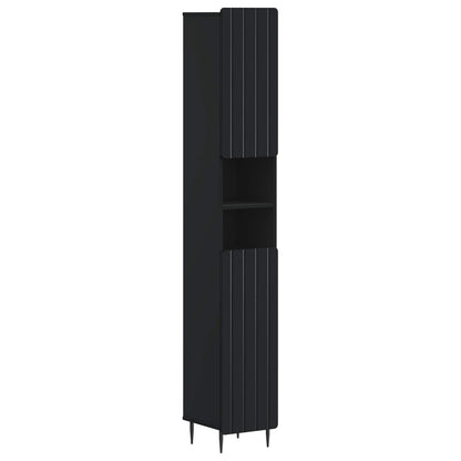 Set di Mobili da Bagno da 4 Pezzi ZWOLLE Nero | homemem39