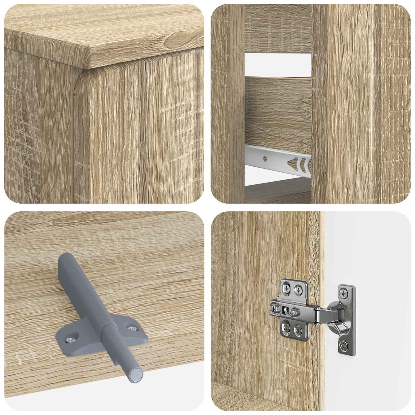 Set di Mobili da Bagno da 4 Pezzi ZWOLLE Rovere Sonoma | homemem39