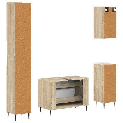 Set di Mobili da Bagno da 4 Pezzi ZWOLLE Rovere Sonoma | homemem39