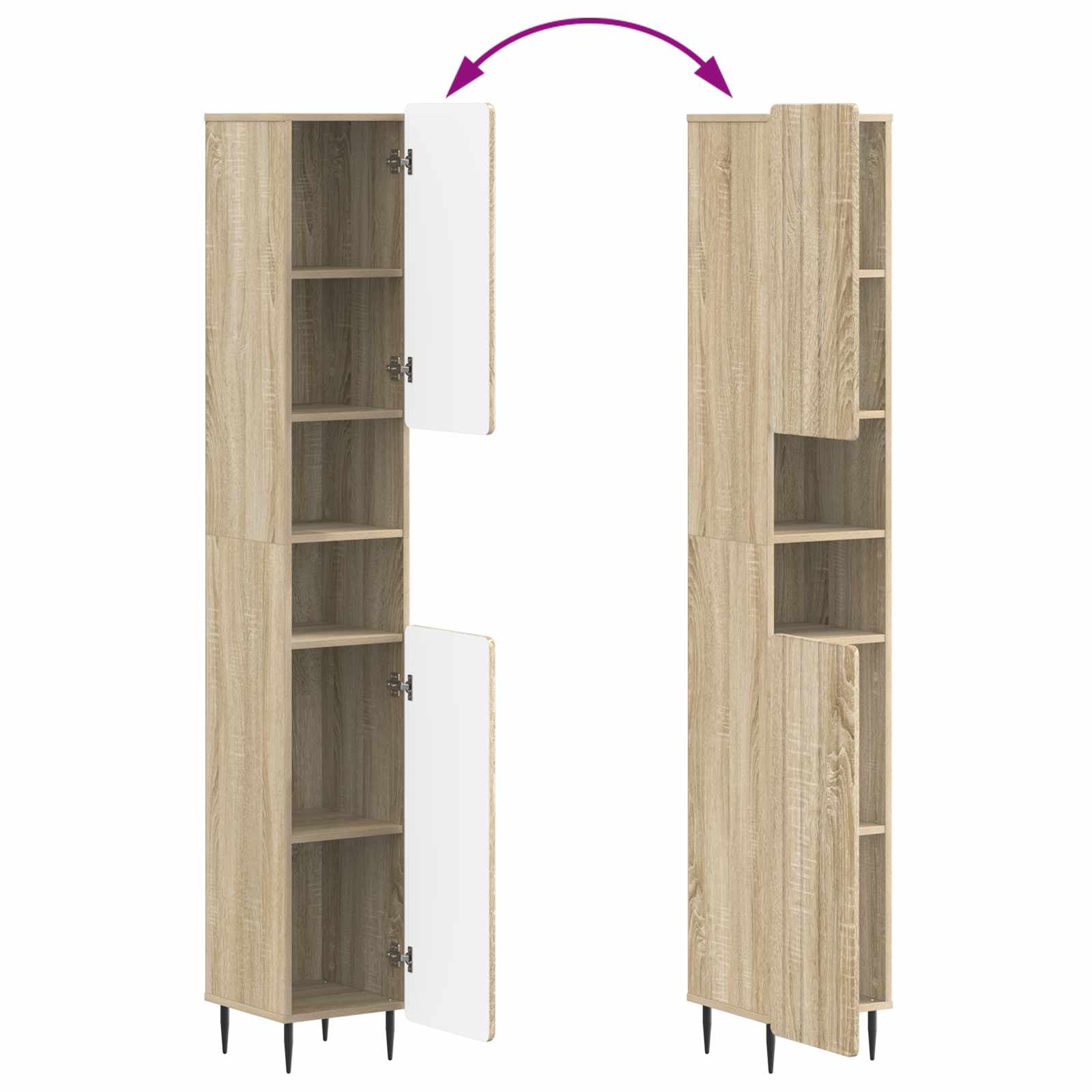 Set di Mobili da Bagno da 4 Pezzi ZWOLLE Rovere Sonoma | homemem39