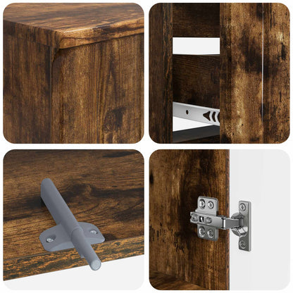 Set di Mobili da Bagno da 4 Pezzi ZWOLLE Rovere Fumo | homemem39