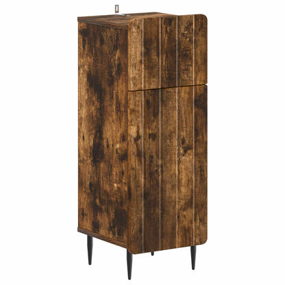 Set di Mobili da Bagno da 4 Pezzi ZWOLLE Rovere Fumo | homemem39