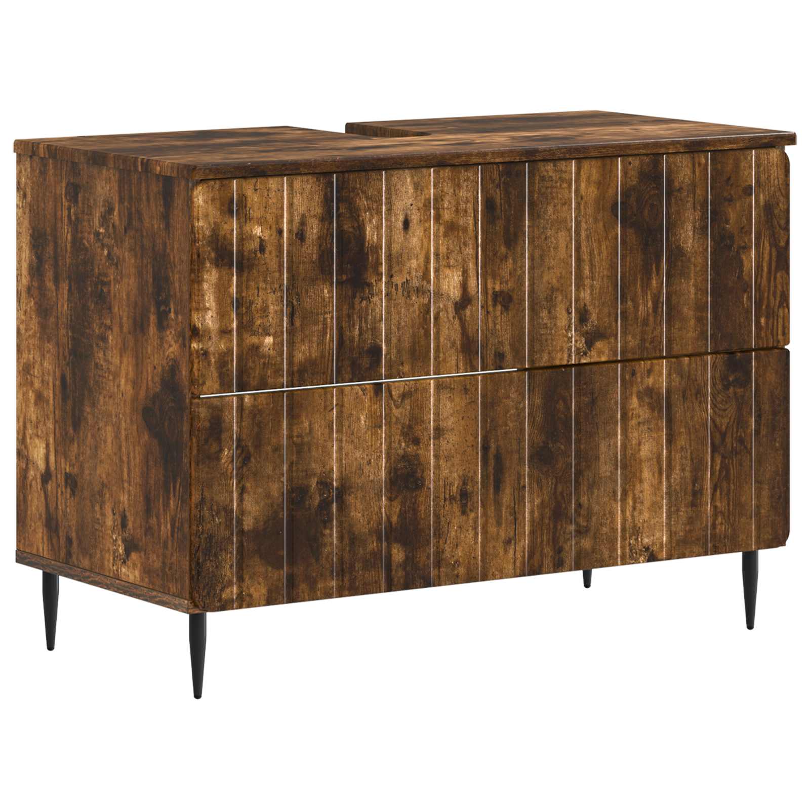 Set di Mobili da Bagno da 4 Pezzi ZWOLLE Rovere Fumo | homemem39